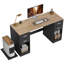 Bureau d'ordinateur avec 4 tiroirs réversibles, bureau 55 po, noir-453810776