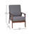 Commercial Grade Upholstered Mid Century Modern Arm Chair with Wooden Frame and Arms