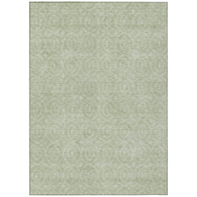 Tapis extérieur lavable géométrique vert menthe 3 pi x 5 pi