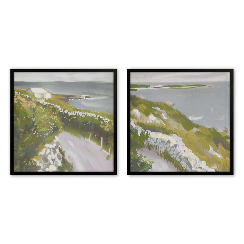 «Floral Coastal Walk», Noir satiné, H 13,75 po x l 13,75 po
