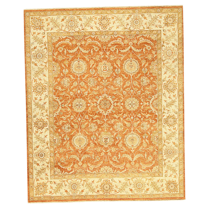 Tapis rouille et ivoire noué à la main de haute qualité