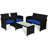 Red Barrel Studio® 4pcs Rattan Outdoor Conversation Set Patio Furniture Set W/ Cushions-1892935136