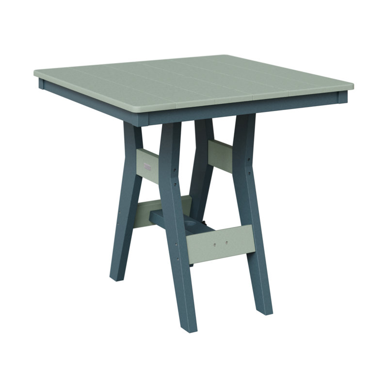 Harbor Outdoor Square Dining Table, 30.37" H x 33" W x 33" D, Seafoam, Seafoam