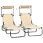 Ensemble de 2 chaises longues pour l'extérieur avec motif pliable et poche latérale, 74,75 po