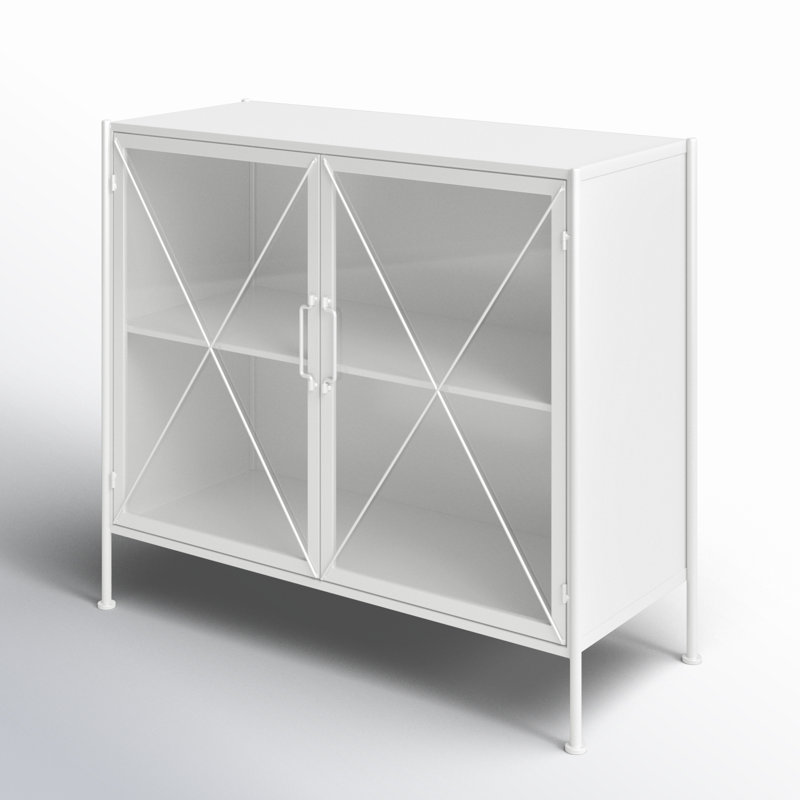 Buffet décoratif 2 portes Munich, Blanc, H 30 po x l 33 po x P 14 po