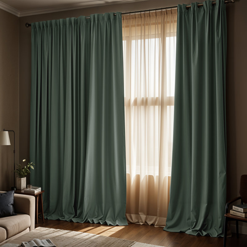 Timiko Blackout Thermal Insulated Curtain Panel, 52" W x 84" L, Sage