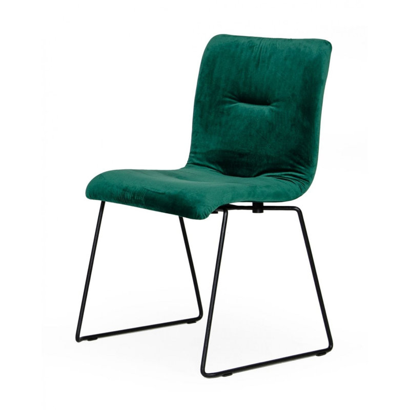 Ensemble de deux chaises de salle à manger en velours rouge, Vert