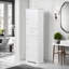 Grande armoire de rangement pour salle de bain avec tiroir, armoires de rangement et tablette réglable, conception à rayures verticales-1374673459
