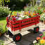 Chariot de chariot en bois avec poignée pliante, chariot utilitaire tout-terrain robuste pour l'extérieur, le jardin, le camping et la plage - chariot utilitaire à tirer classique-128387298