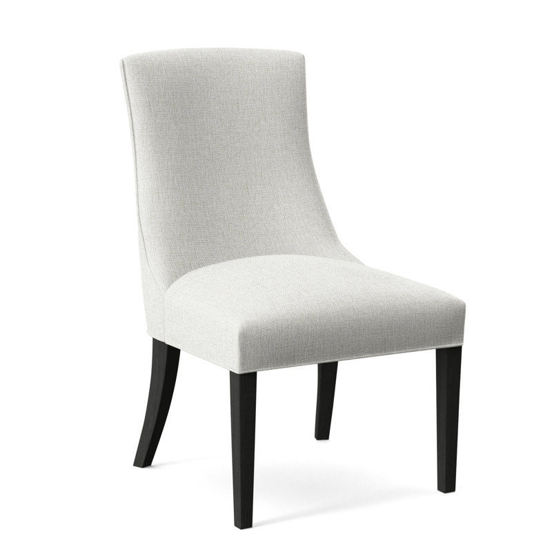 Tuxedo Slipper Dining Chair, Gray Sugar Performance; 0863-84, Antique Black Finish