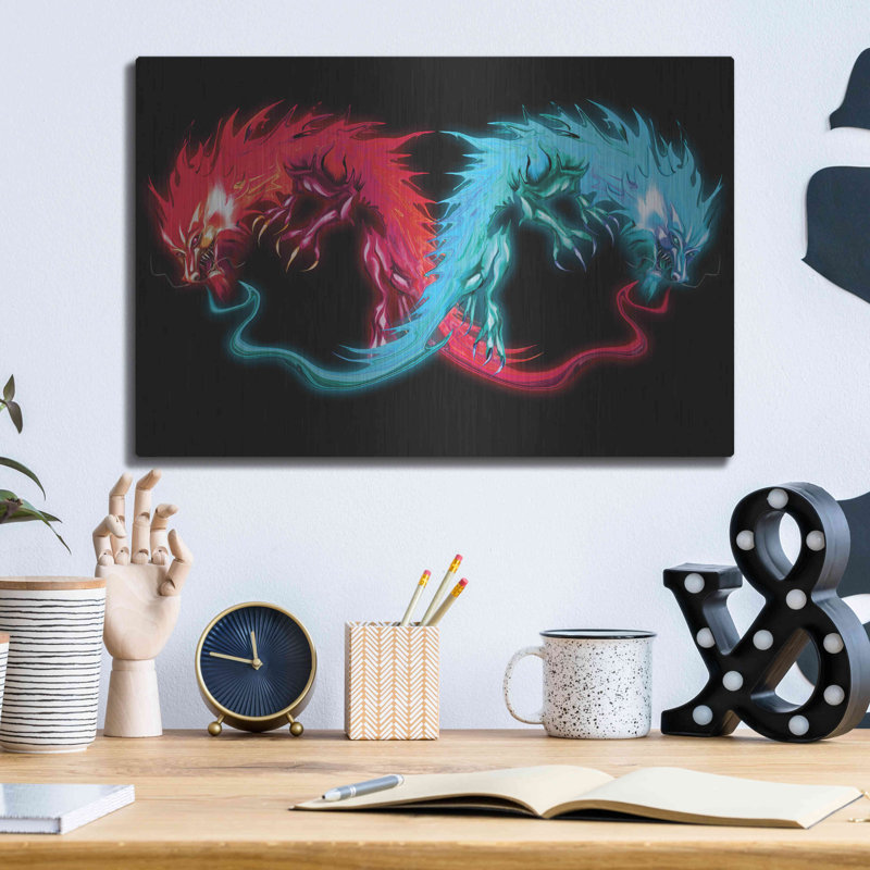 «Double Dragon» par Michael Stewart, H 12 po x l 16 po