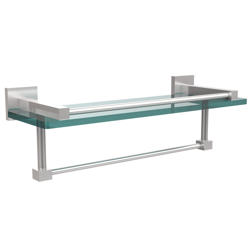 Haranu Bracket Shelf with Towel Bar, Satin Chrome