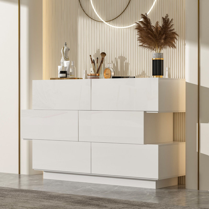 Kevonda 50.8'' W 6 - Drawer Dresser, White