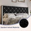 Structure de lit tapissier Alber avec tête de lit capitonnée Diamond, dossier à oreilles moderne, aucun sommier tapissier requis-1609259415-1609259414