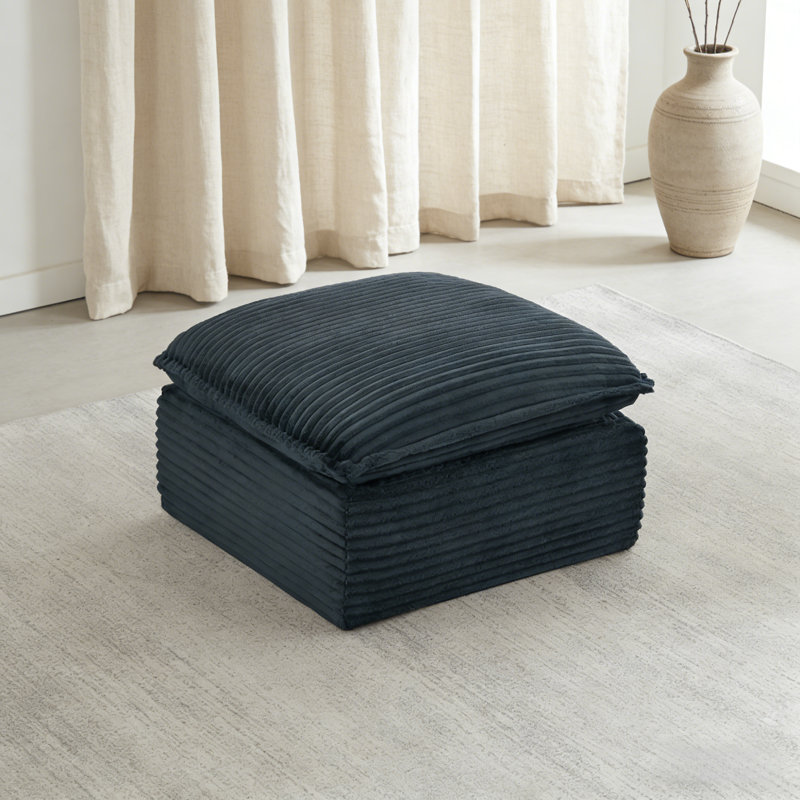 Convertible L-shape Cloud Sectional Sofa With Ottoman - Cozy Upholstered Couch For Living Room, Gray