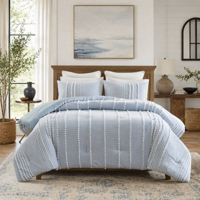 Ensemble de couette 3 pièces en coton teint en fil, format King, 110 x 96 pouces, avec 2 taies d'oreiller
