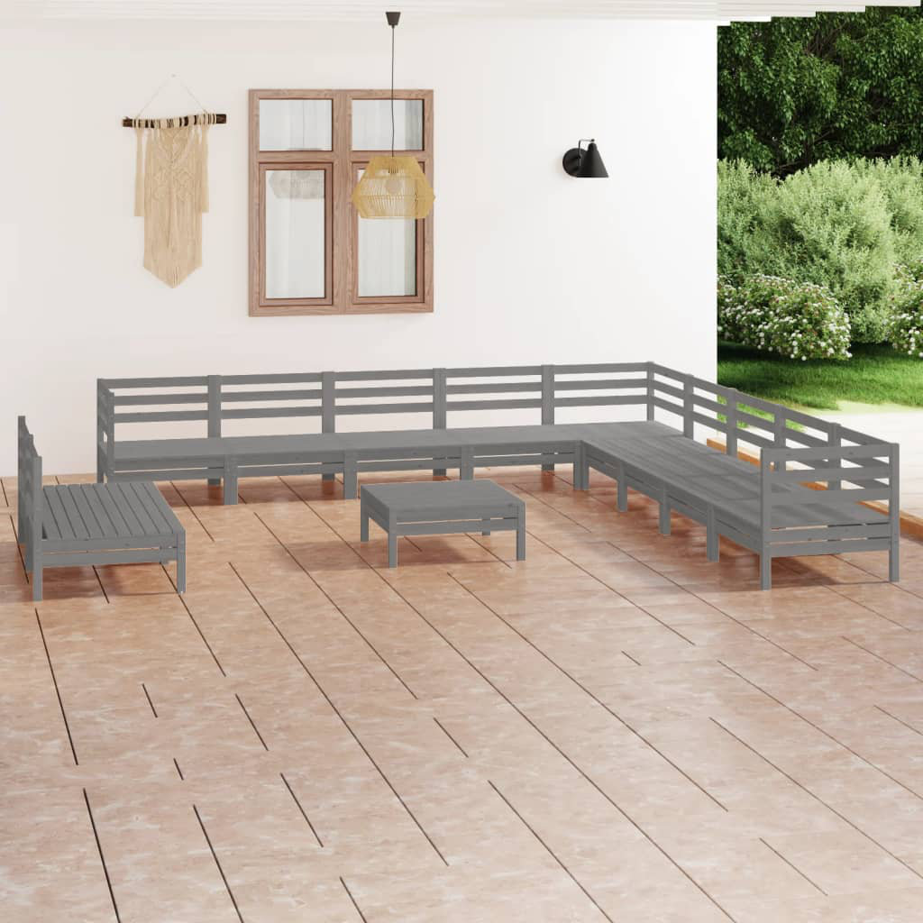 11-Sitzer Lounge-Set Guglielma aus Massivholz