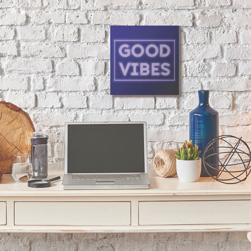 «Good Vibes» par Dawn Vietnam, reproduction d'art texturée, Toile tendue, H 17 po x l 17 po