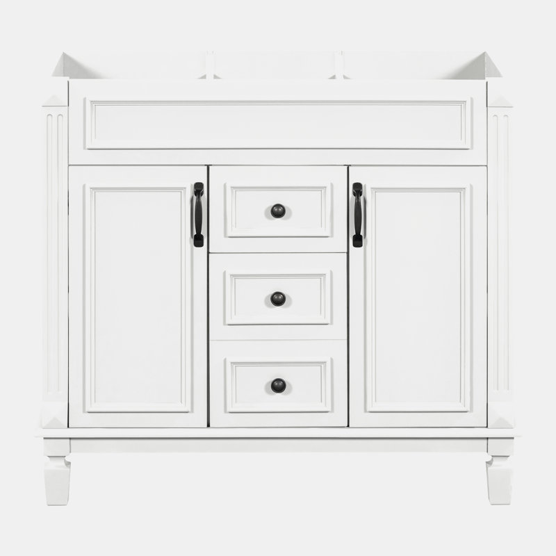 Base de meuble-lavabo simple 35,9 po seulement, Blanc