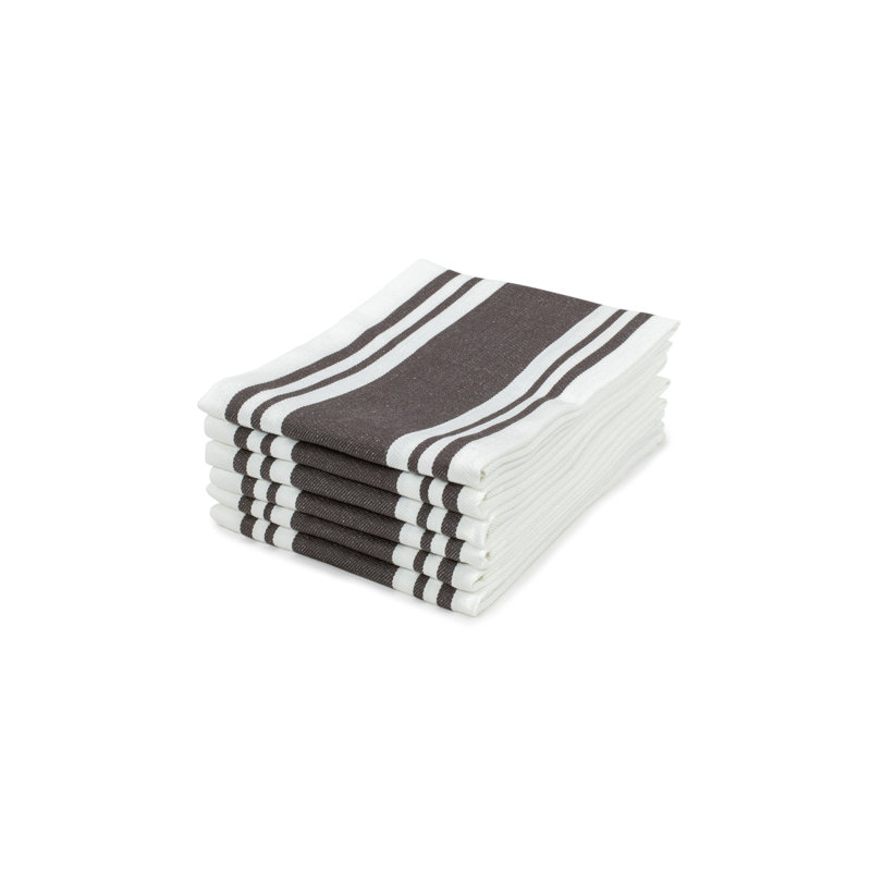 Cotton Stripe Jacquard Dish Cloth Kitchen Towel, Gray
