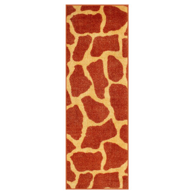 Tapis orange à imprimé animal