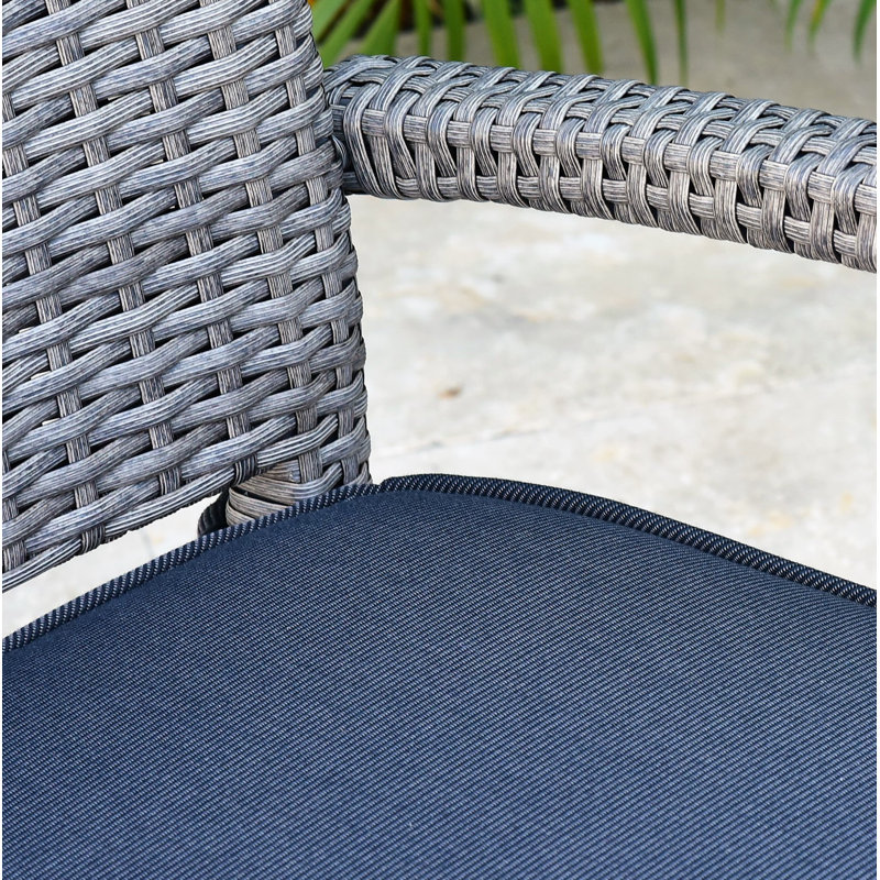 Chaise de patio avec coussin Alyisa, Gris / Gris