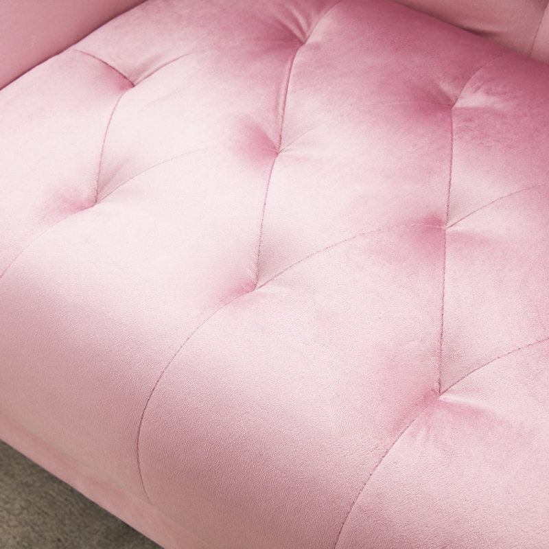 Borut Upholstered 62'' Loveseat, Pink Polyester