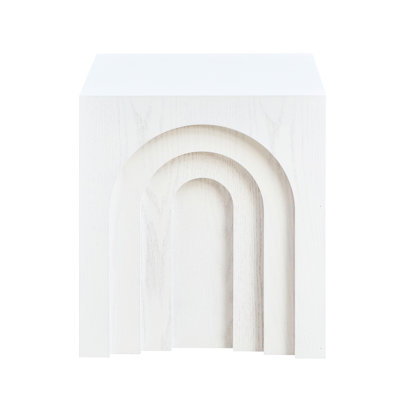 Table d'appoint carrée 15,51 po Modern White Modern