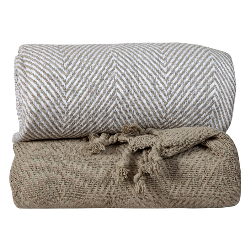 Jeté luxueux 100% coton, Beige