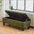 Stylish Green Boucle Ottoman Bench with Ample Storage and Durable Rubber Wood Legs, 300 lbs Capacity-176633459