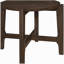 Table d'appoint ronde en bois massif brun foncé Mavis