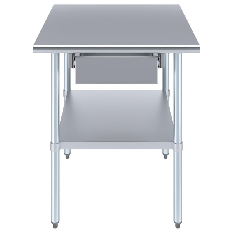 Table en acier inoxydable 430 avec tiroir, poste de travail commercial, 36 po L x 24 po P., 3624
