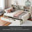 Twin Size Bed Frame With Side Bookshelves, Two Drawers, And Built-In USB Port-163317080
