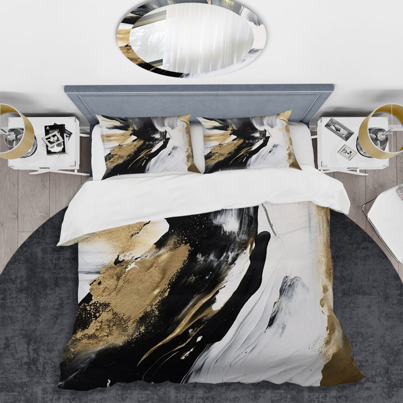 Ensemble de housse de couette en microfibre / polyester , Housse de couette pour grand lit et 2 taies décor