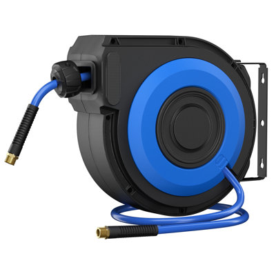 Gymax 3/8'' x 25' Auto Rewind Retractable Air Hose Reel Compressor 300 PSI Gymax 3/8'' x 25' Auto Rewind Retractable Air Hose Reel Compressor 300 PSI
