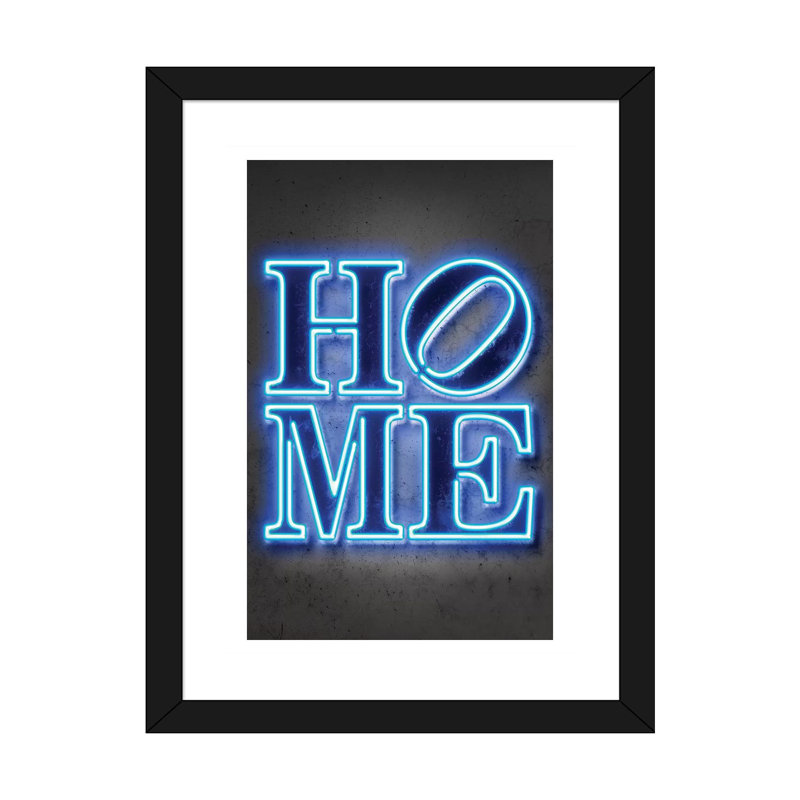 "Home" par Octavio Mielu-impression d’art textuel, Papier encadré noir, Blanc, H 32 po x l 24 po x P 1 po