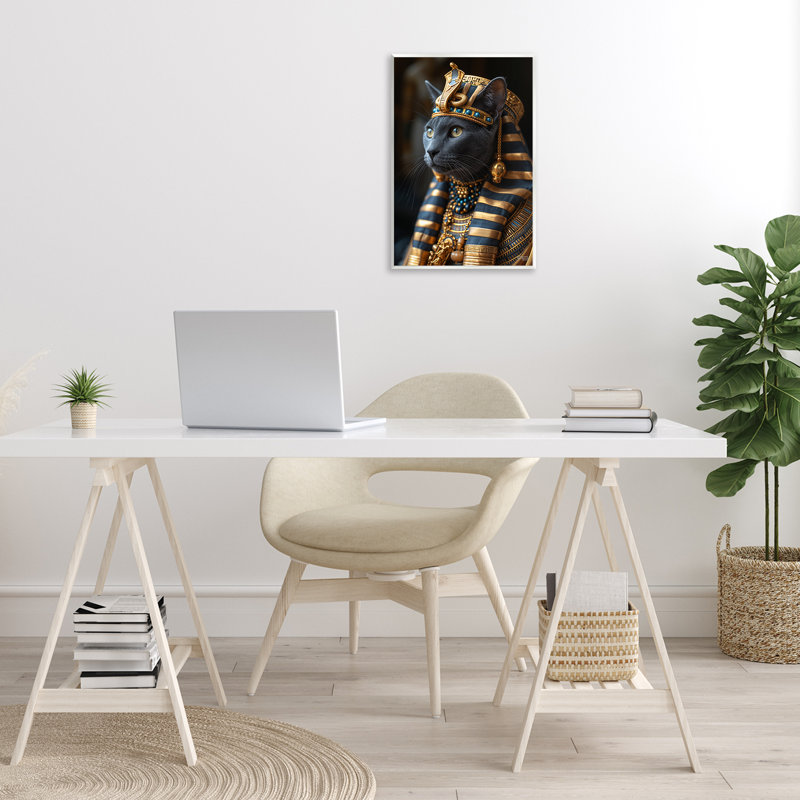 Art égyptien égyptien sur bois par Roozbeh Bahramali, H 19 po x l 13 po