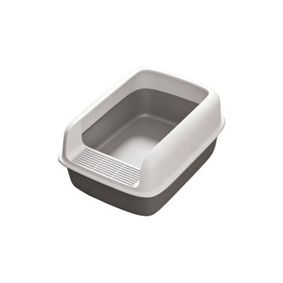Semi-Enclosed Top Entry Cat Litter Box, 15.75x12.2x6.69 inches, Gray