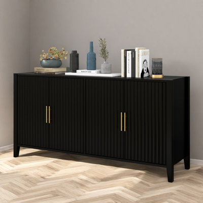 U-Style Accent Storage Cabinet, Sideboard Wooden Cabinet With Metal Handles, Ideal For Hallway, Entryway, Living Room, Versatile Furniture For Home Organization