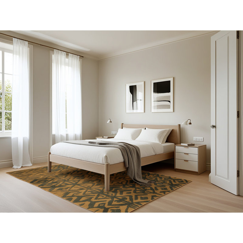 Machine Washable Trellis Brown Area Rug, Rectangle 5' x 7'