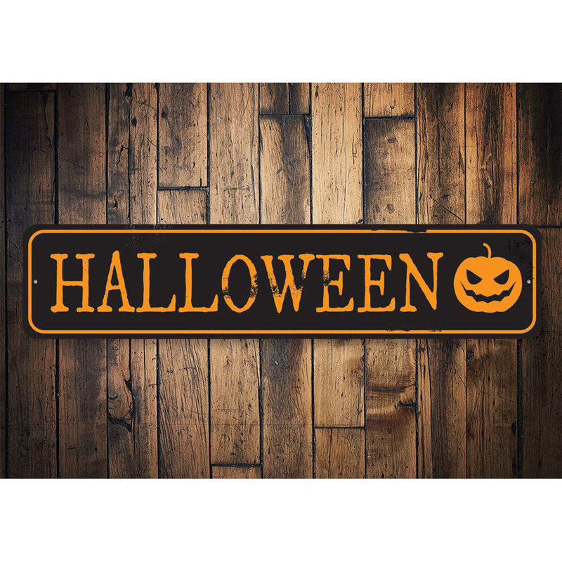 Plaque d'Halloween, H 6 po x l 24 po x P 0,06 po