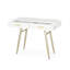 Table d'appoint Glowing - deux faux bois blancs avec pieds en fer doré champagne