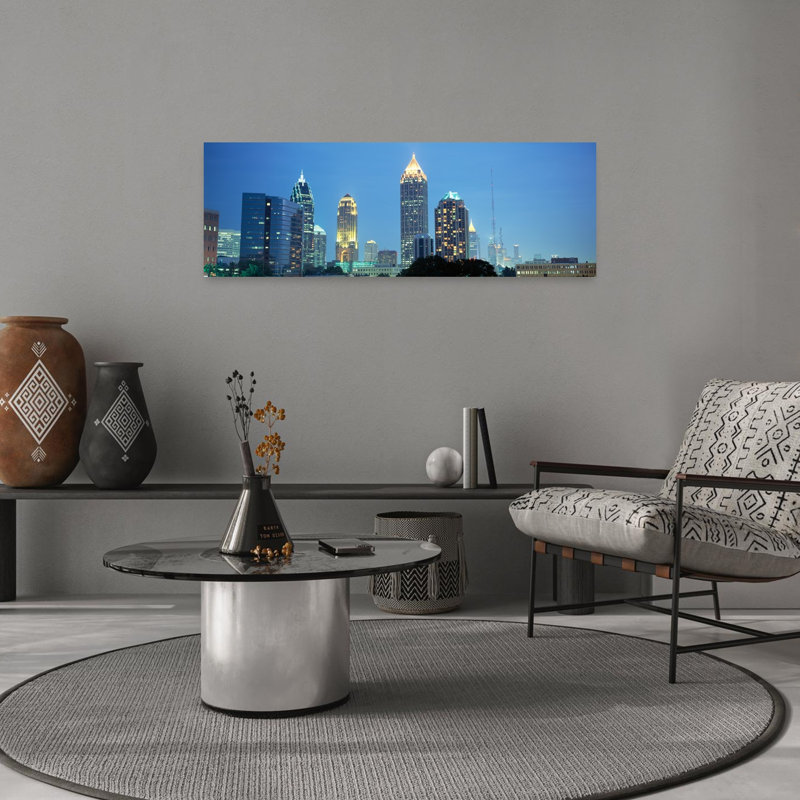 «Skyline», Atlanta, Ga, États-Unis, architecture contemporaine abstraite, art mural, H 12 po x l 36 po