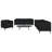  Sofa Set Black Polyester, Plywood, Solid Wood Durable Sofa Set-1748766737