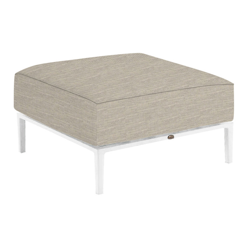 Repose-pieds d'extérieur Havana N-Dura, Sunbrella® ‑ lin colombe, Welt/Standard fill, Black
