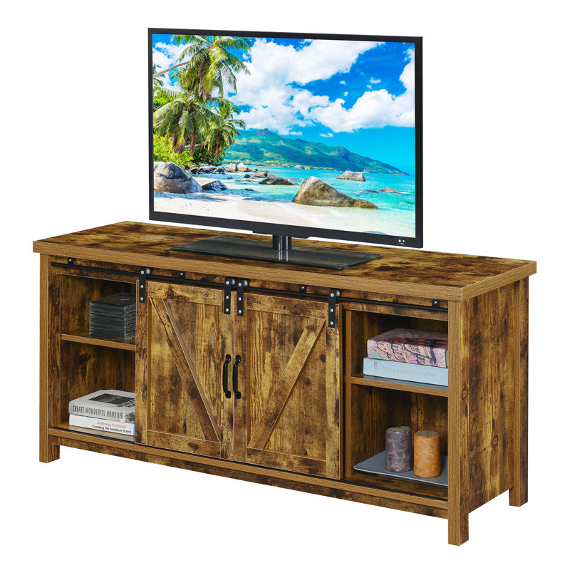 Meuble télé pour téléviseur de 60 po ou moins Aalyna, Bois de grange
