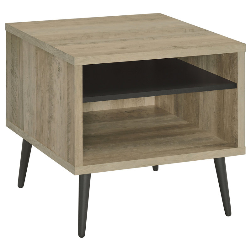 Balboa Distressed Pine Square Engineered Wood Side End Table