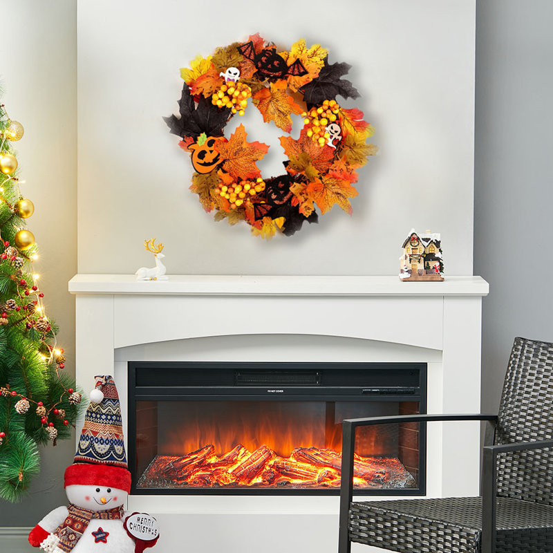 Faux Lighted Mixed Assortment 35cm Wreath