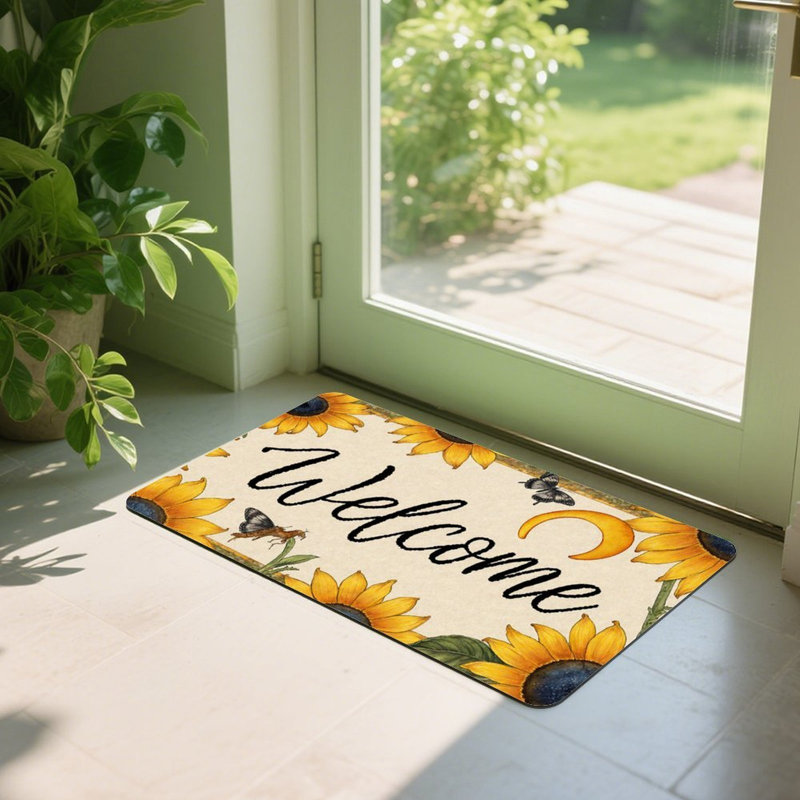 Paillasson Sunflower Welcome Sign, 24 x 36, pour porte d'entrée