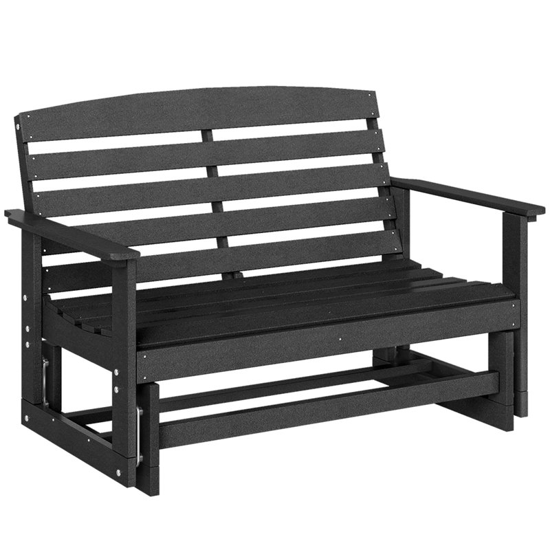 Banc en plastique d'extérieur Atena, Noir